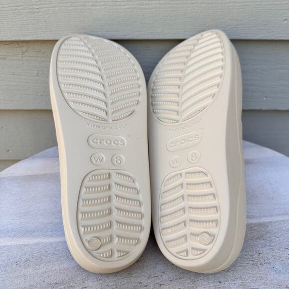 Crocs Baya Platform Womens Double Strap Slides Size 8 Chai Tan Beige Sandals New - Picture 10 of 12